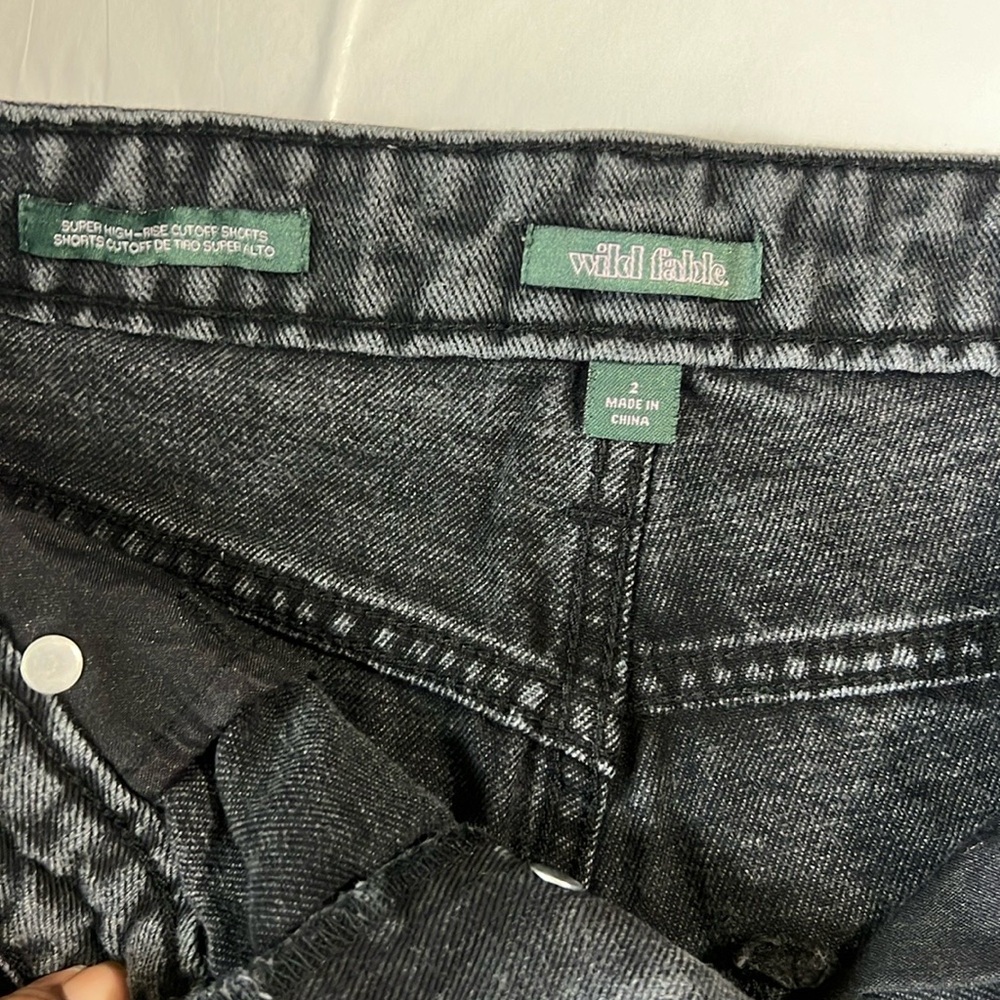 Wild Fable Distressed Black Denim Shorts - Picture 6 of 8